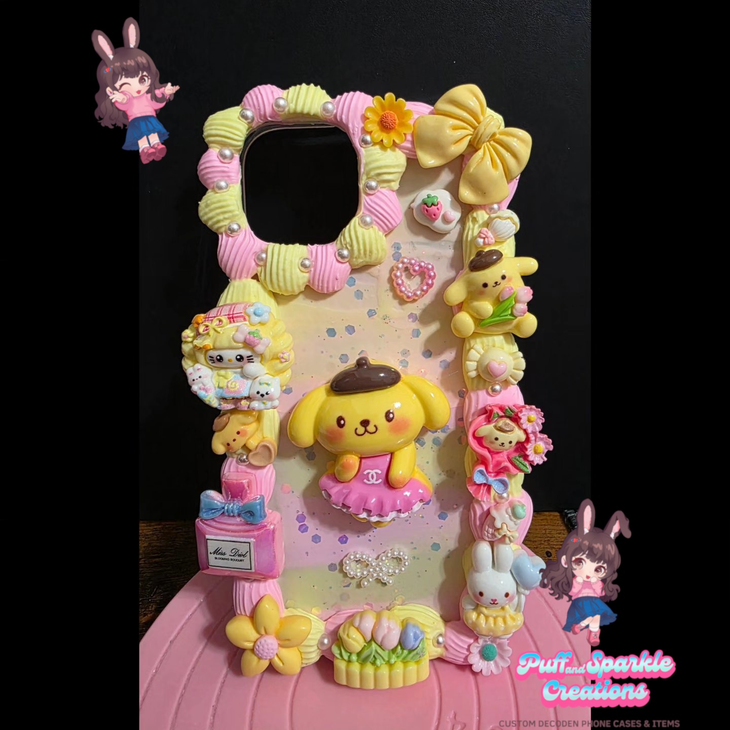 Diva PomPompurin Flatback Application Decoden Phone Case (Any Phone Model)
