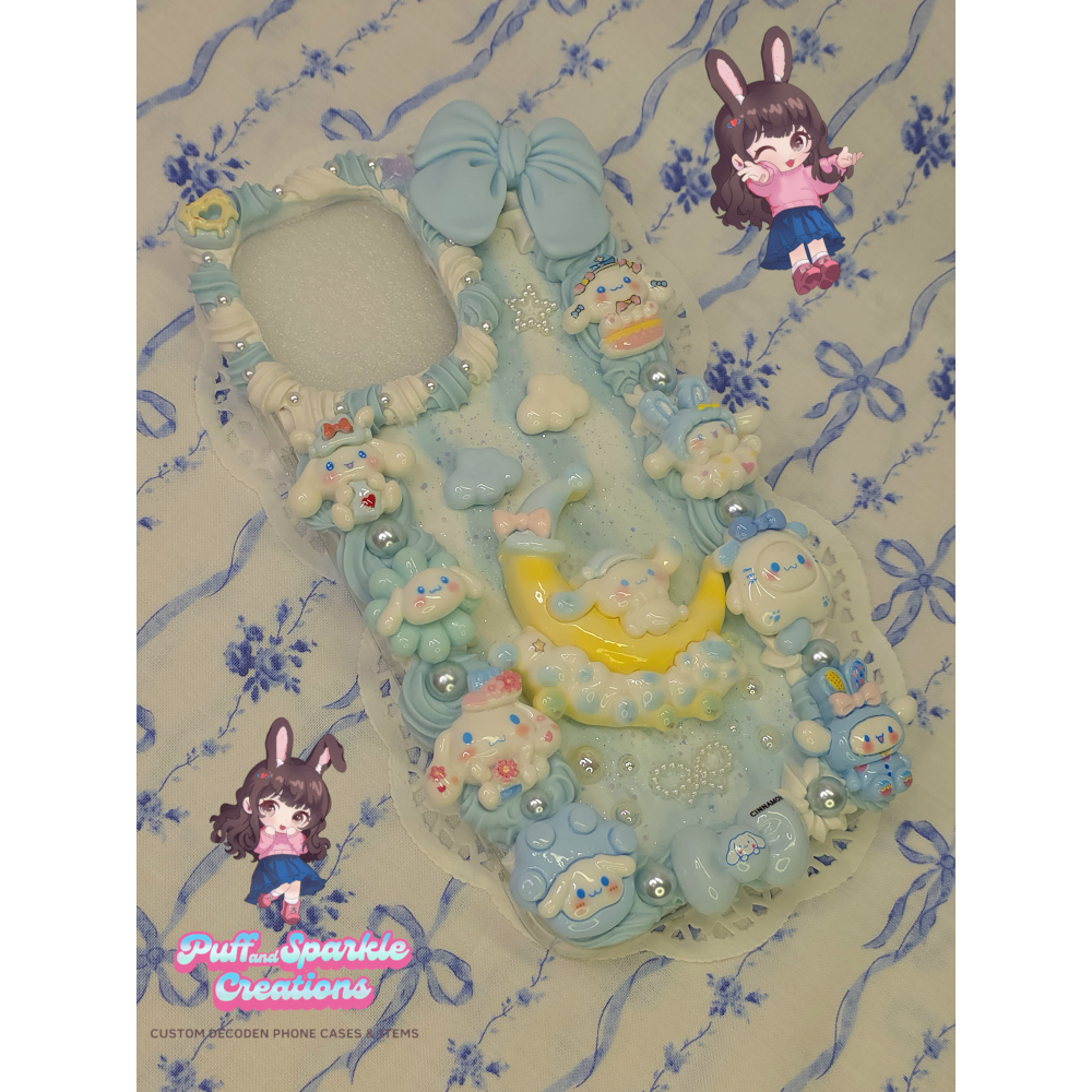 Moon Cinnamoroll Flatback Application Decoden Phone Case (Any Phone Model) - Image 3