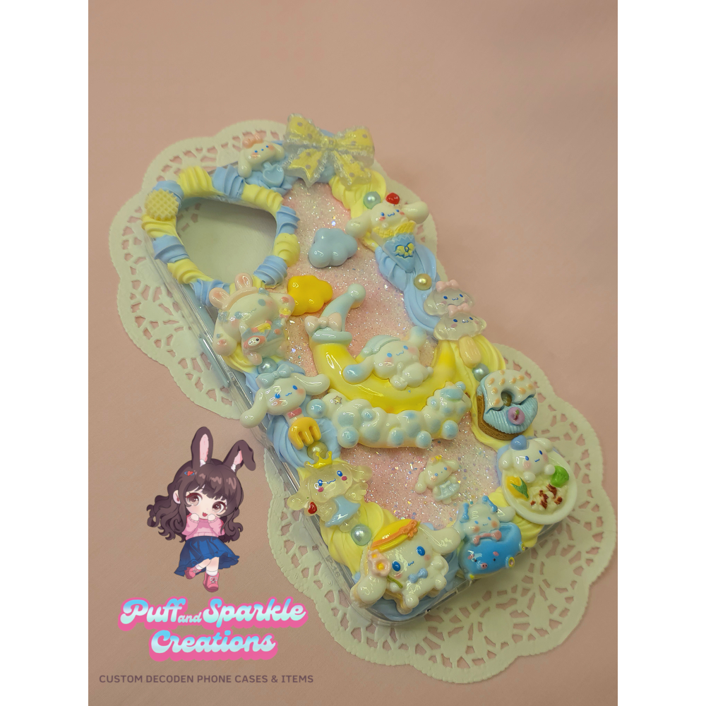 Moon Cinnamoroll Ver. 2 Flatback Application Decoden Phone Case (Any Phone Model) - Image 2