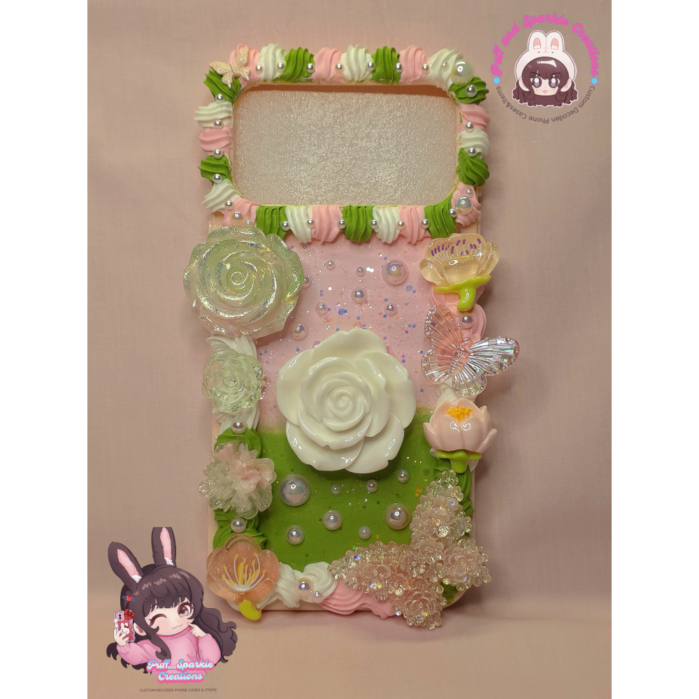 Flower Green Nature Flatback Application Decoden Phone Case (Any Phone Model)