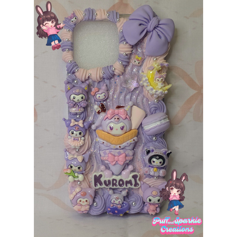 Purple Kuromi Flatback Application Decoden Phone Case (Any Phone Model)