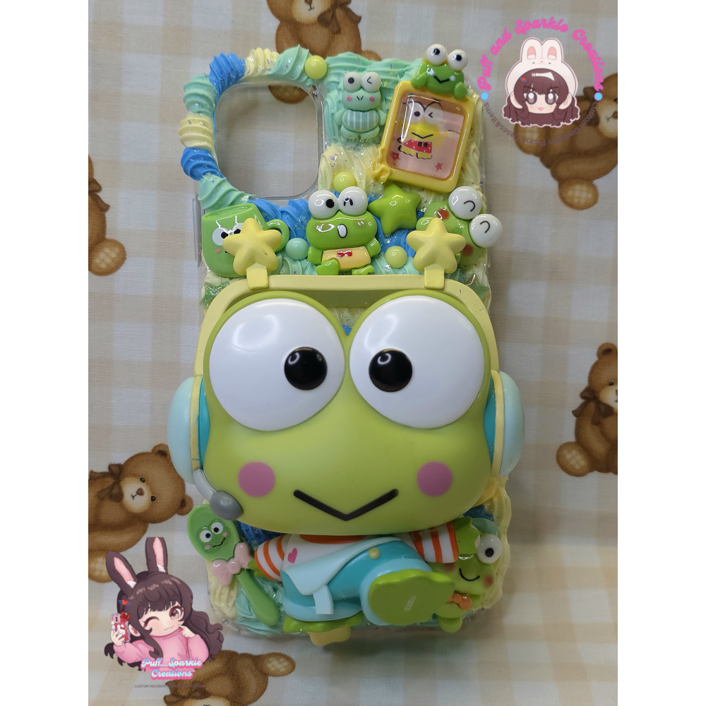 Keroppi Full Coverage Application 3D Figure Decoden Phone Case (Any Phone Model)