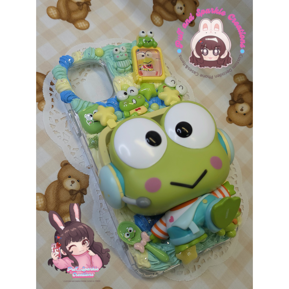 Keroppi Full Coverage Application 3D Figure Decoden Phone Case (Any Phone Model) - Image 2