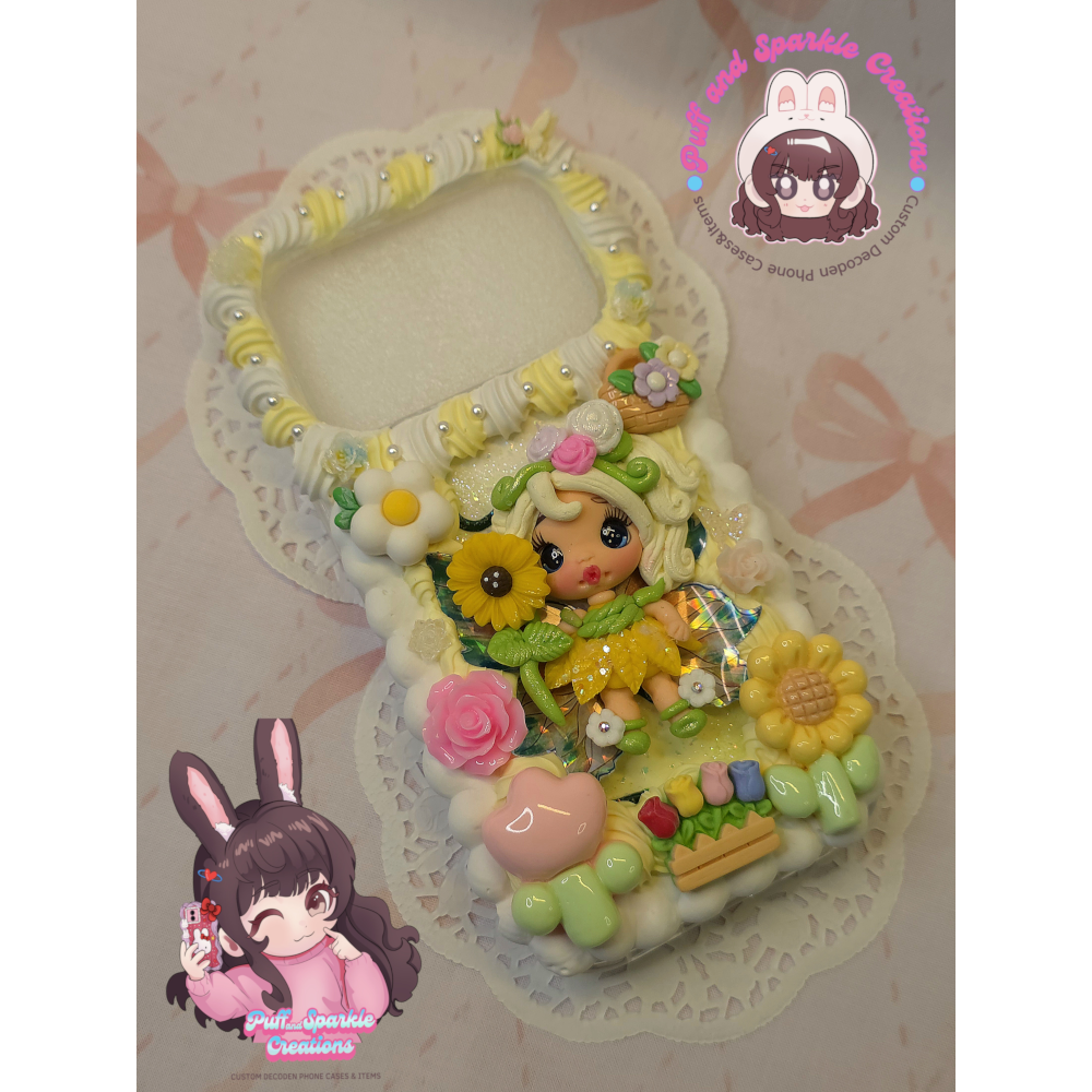 Sunflower Doll Flatback Application Decoden Phone Case (Any Phone Model) - Image 3