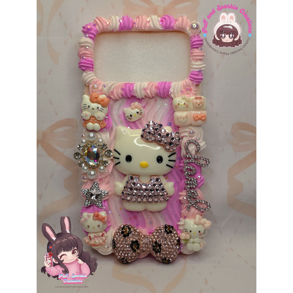 Pink Bling Hello Kitty Flatback Application Decoden Phone Case (Any Phone Model)