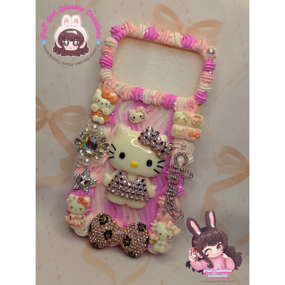 Pink Bling Hello Kitty Flatback Application Decoden Phone Case (Any Phone Model) - Image 2