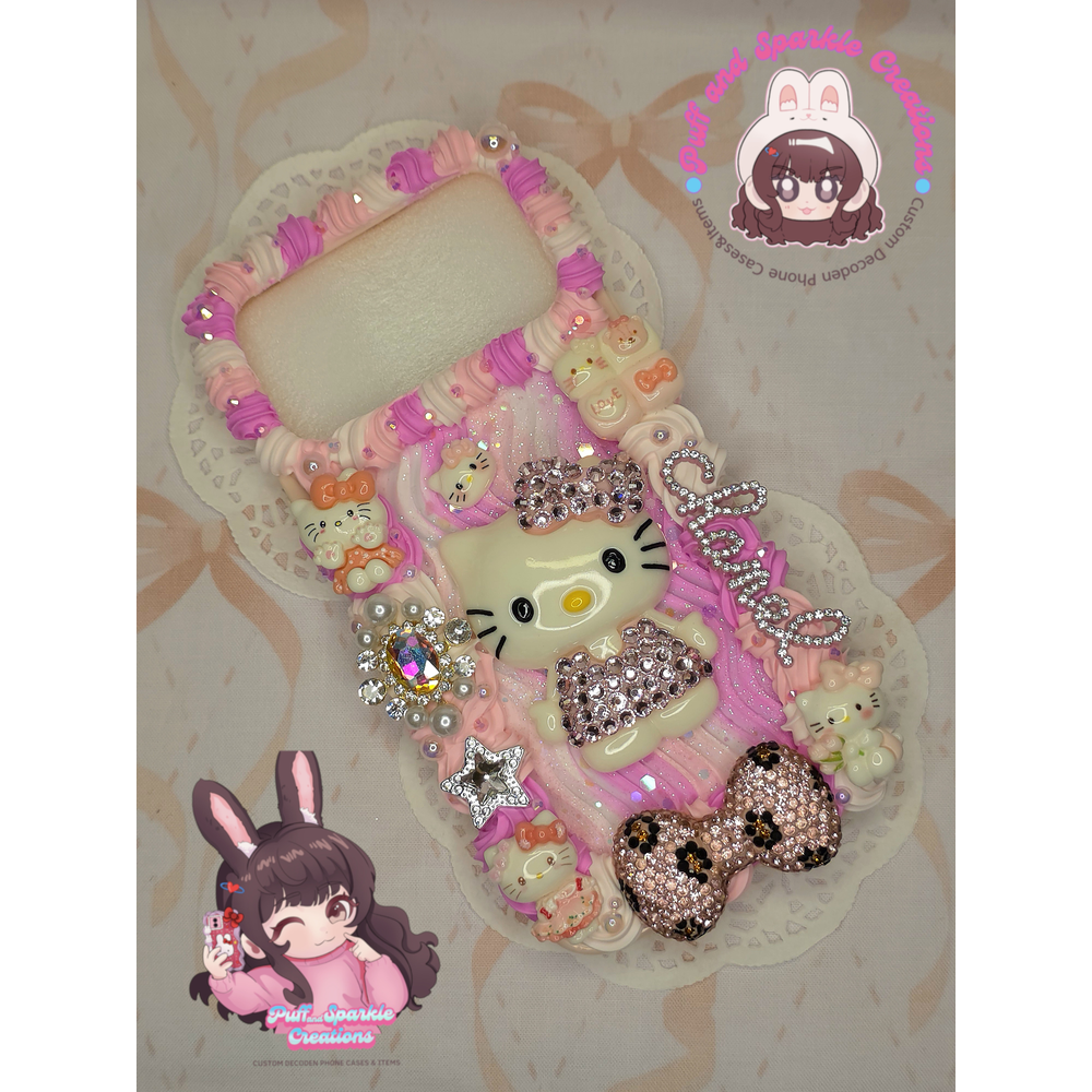 Pink Bling Hello Kitty Flatback Application Decoden Phone Case (Any Phone Model) - Image 3