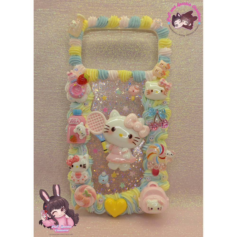 Tennis Hello Kitty Flatback Application Decoden Phone Case (Any Phone Model)