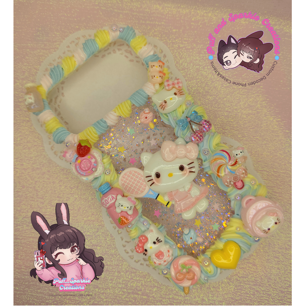 Tennis Hello Kitty Flatback Application Decoden Phone Case (Any Phone Model) - Image 3