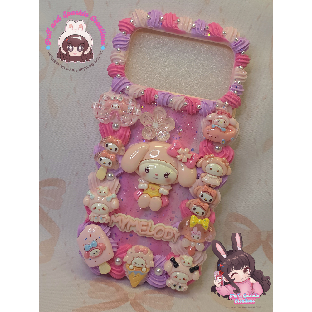 Pink My Melody Flatback Application Decoden Phone Case (Any Phone Model) - Image 2