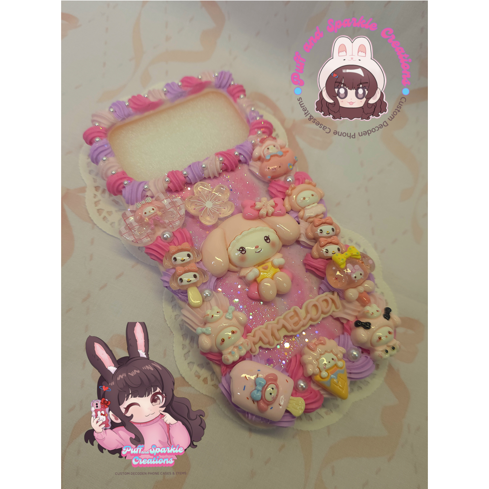 Pink My Melody Flatback Application Decoden Phone Case (Any Phone Model) - Image 3
