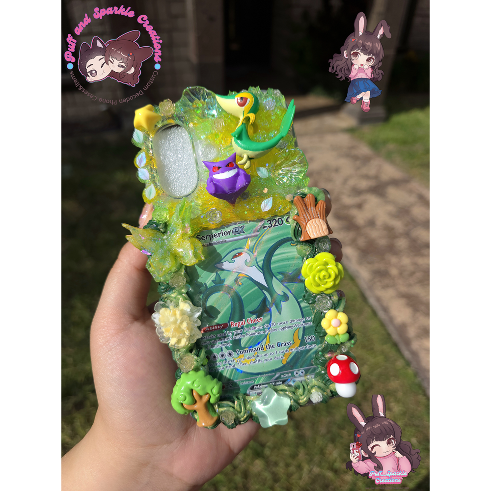 Serperior Pokemon Flatback Application Decoden Phone Case (Any Phone Model) - Image 2