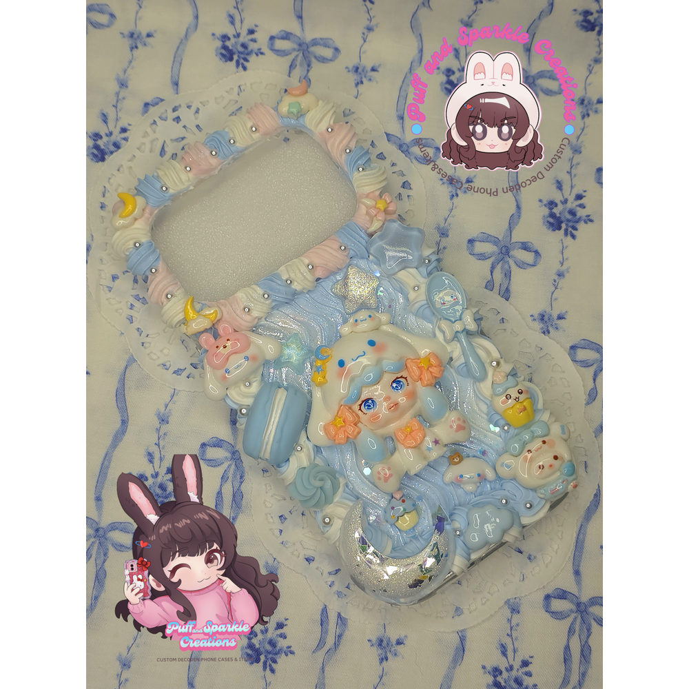 Skullpanda x Cinnamoroll Flatback Application Decoden Phone Case (Any Phone Model) - Image 2